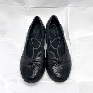 Rockport Aravon Black Andrea AR Ballet Flat Sz 7D WIDE